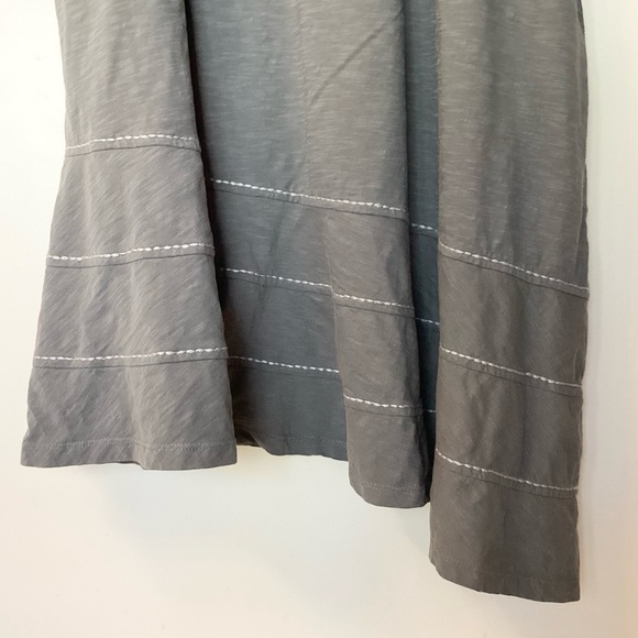 LOGO by Lori Goldstein QVC 3/4 Sleeve Cotton Slub Dress with Asymmetrical Hem L - Picture 4 of 10